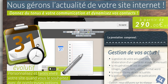 solution prestation gestion actu client site web